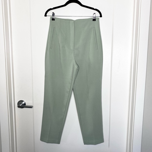 ZARA Light Green High Rise Ankle Pants Size Medium [7901-532-537] Preowned - Picture 6 of 7